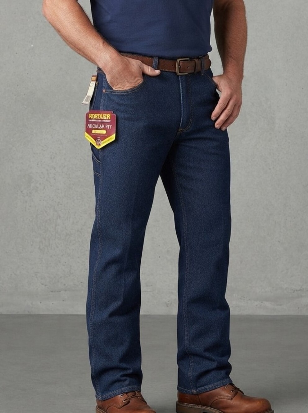 Vintage Rustler Men's 42x30 Regular Fit Boot Jeans Dark Wash Denim NWT Deadstock
